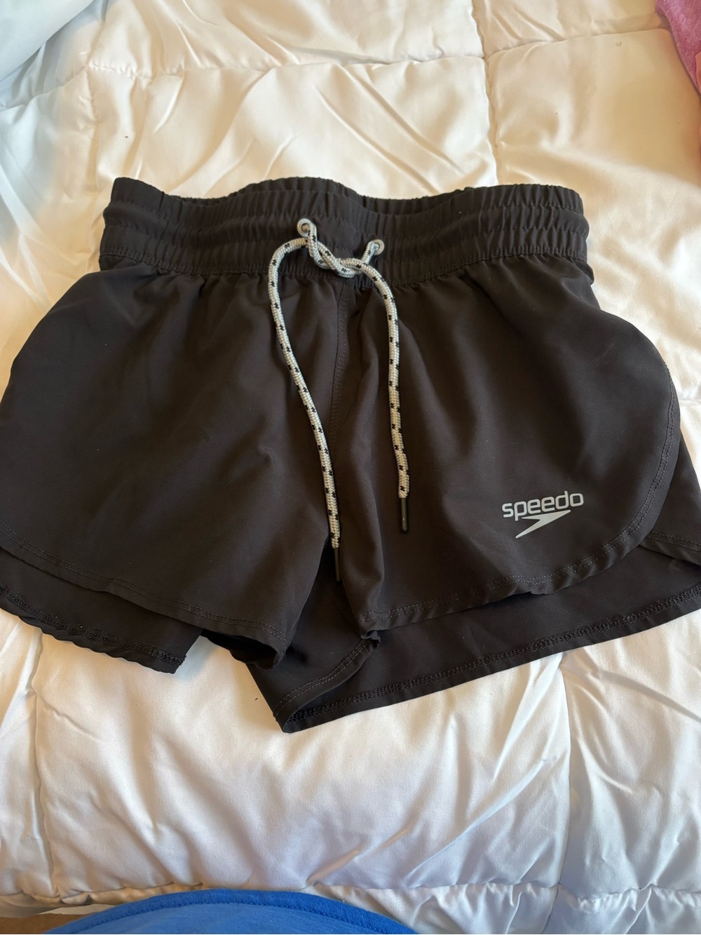 Speedo Black Women's Athletic Swim Shorts with Drawstring